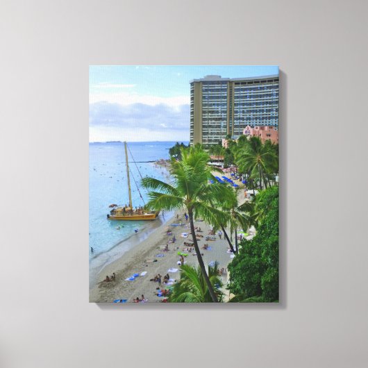 Waikiki Beach Canvas Afdruk (Voorkant)