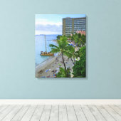 Waikiki Beach Canvas Afdruk (Insitu (Houten vloer))