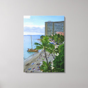 Waikiki Beach Canvas Afdruk