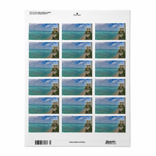 Waikiki Beach Etiket (Full Sheet)
