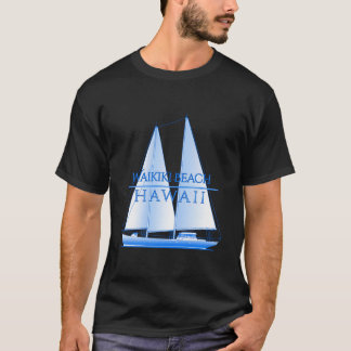 Waikiki Beach Hawaï Nautilus Zeilen Zeiler T-shirt