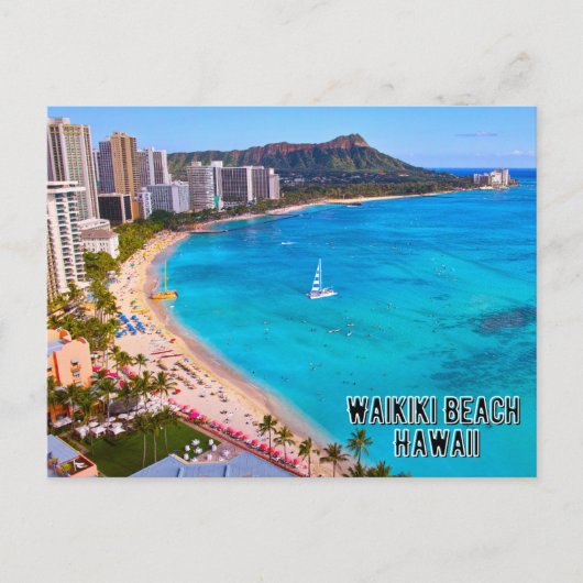 Waikiki Beach Hawaii Briefkaart (Voorkant)