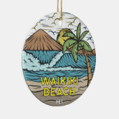 Waikiki Beach Hawaii  Keramisch Ornament (Rechts)