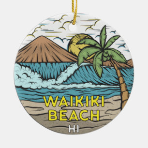 Waikiki Beach Hawaii  Keramisch Ornament