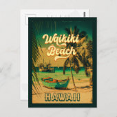 Waikiki Beach Hawaii Palmbomen Souvenir Briefkaart (Voorkant / Achterkant)