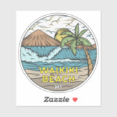 Waikiki Beach Hawaii  Sticker (Vel)