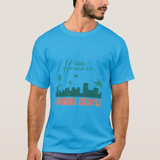 Waikiki Beach Hawaii T-shirt (Voorkant)