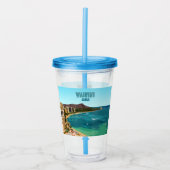 Waikiki Beach Honolulu Oahu Hawaii Acryl Drinkbeker (Voorkant)