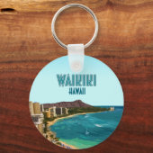 Waikiki Beach Honolulu Oahu Hawaii  Sleutelhanger (Voorkant)
