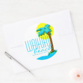 Waikiki Beach- Honolulu Ronde Sticker (Envelop)