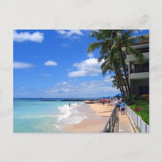Waikiki Beach, Oahu, Hawaii Briefkaart (Voorkant)