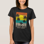 Waikiki Beach Oahu Hawaii Surfer Palm Tree Surfing T-shirt (Voorkant)
