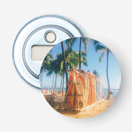 Waikiki Beach Surfboards  Button Flesopener (Voorkant)