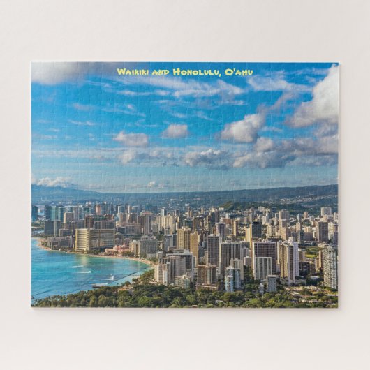 Waikiki en Honolulu Uitzicht Legpuzzel (Horizontaal)