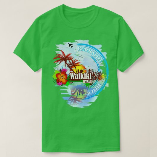 Waikiki Hawaii 1 T-shirt (Design voorkant)