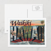 Waikiki, Hawaii - Grote lettertjes Briefkaart (Voorkant / Achterkant)