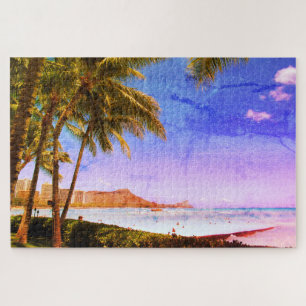 waikiki hawaii retro legpuzzel