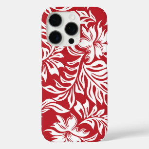 Waikiki Hibiscus Hawaiian Pareau Bloemenrood iPhone 16 Pro Hoesje