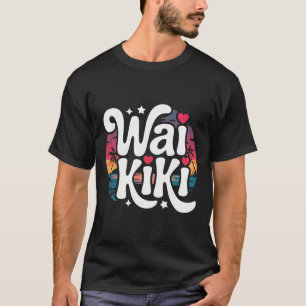 Waikiki Honolulu Hawaï Tropisch Strand Surfen Vaka T-shirt