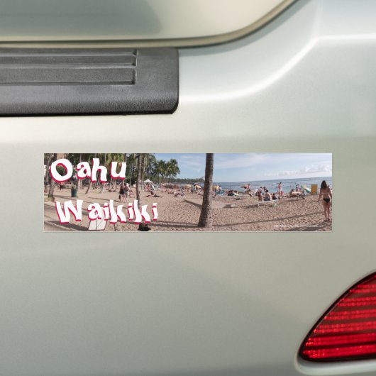 Waikiki, Oahu, Honolulu, Hawaii USA Exotic Beach Bumpersticker (Op auto)