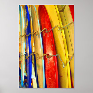 Waikiki Surfboards afdrukken Poster