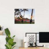 Waikiki Tiki Torches Poster (Thuiskantoor)