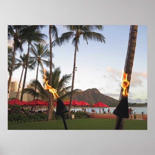 Waikiki Tiki Torches Poster (Voorkant)