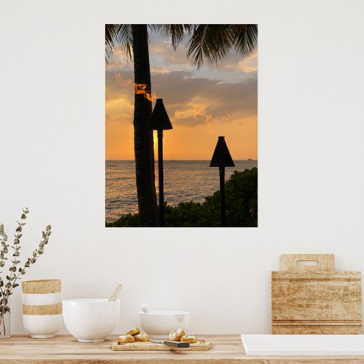 Waikiki Tiki Torches Poster (Keuken)
