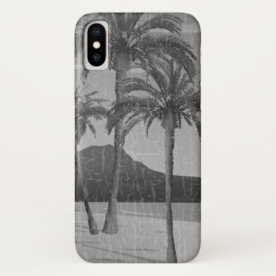 Waikiki  vervormd grijs Briefkaart iPhone X Hoesje