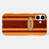 Waikokos Hawaiian Faux Wood Surfboard Monogram Case-Mate iPhone Case (Achterkant (horizontaal))
