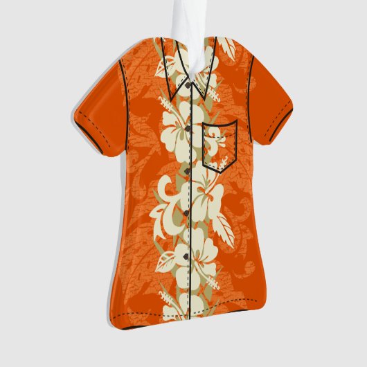 Waikoloa Hawaiian Hibiscus Floral Aloha Shirt Ornament (voorkant)