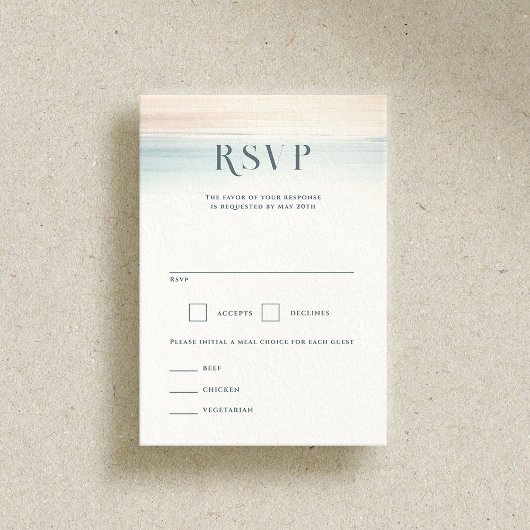 Wailea Beach bruiloft RSVP Kaartje