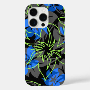 Wailea Hibiscus Hawaiian Floral Camo Royal iPhone 16 Pro Hoesje