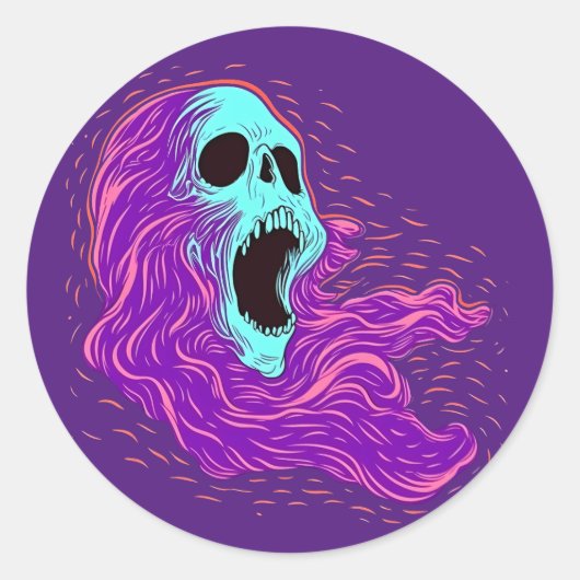 Wailing Banshee Ronde Sticker (Voorkant)