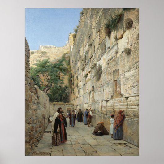 Wailing Wall door Gustav Bauernfeind Canvas Print  (Voorkant)