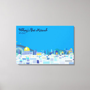 Wailing Wall Israel Bar Bat Mitzvah Sign-In Board Canvas Afdruk