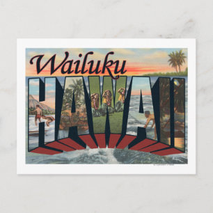 Wailuki, Hawaii - Grote letterscènes Briefkaart