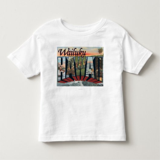 Wailuki, Hawaii - Grote letterscènes Kinder Shirts (Voorkant)