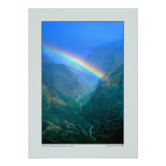 Waimai Canyon Rainbow - Kauai Foto Afdruk