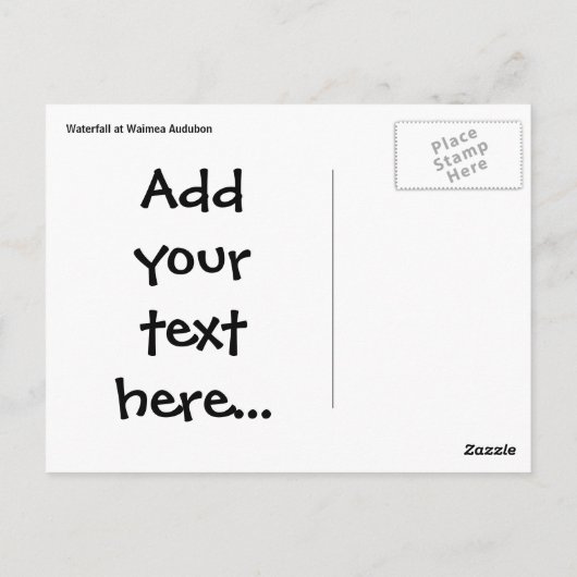 Waimea Audubon Waterfall van het Briefkaart Hawaï (Achterkant)