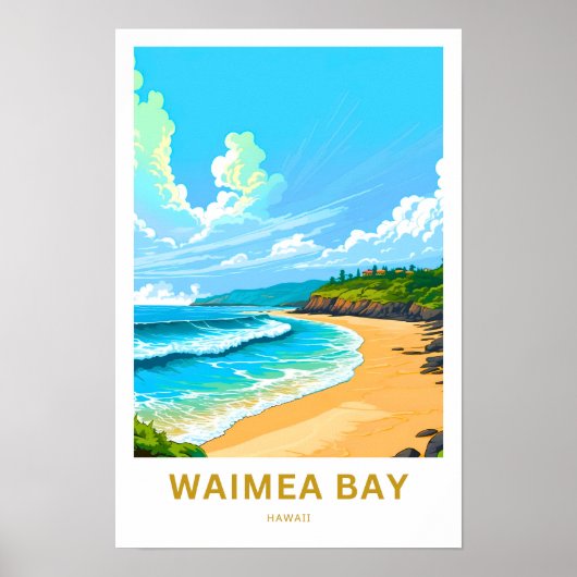 Waimea Bay Hawaii Reisprint Poster (Voorkant)