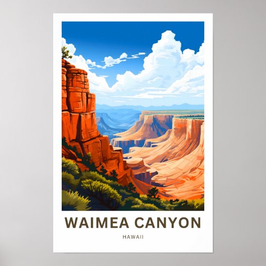 Waimea Canyon Hawaii Reisprint Poster (Voorkant)