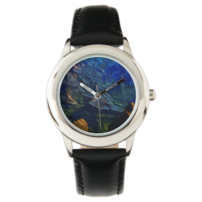 Waimea Canyon Kauai Abstracte impressionist Horloge (Voorkant)