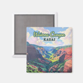 Waimea Canyon Kauai Hawaii Landschap Retro Magneet (Voorkant / Achterkant)