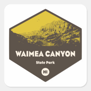 Waimea Canyon State Park Hawaii Vierkante Sticker