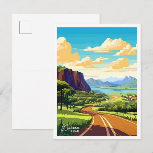 Waimea Hawaii Art Travel Vintage Briefkaart (Voorkant / Achterkant)