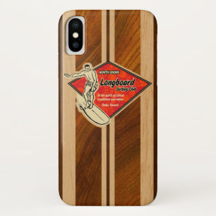 Waimea Surfboard Hawaiian Faux Koa Wood iPhone X Hoesje