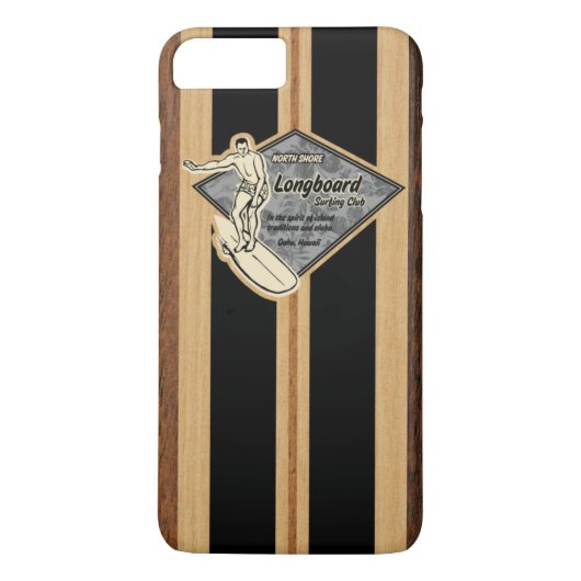 Waimea Surfboard Hawaiian Faux Wood Case-Mate iPhone Case (Achterkant)