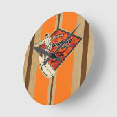 Waimea Surfboard Hawaiian Horloge murale (Angle)