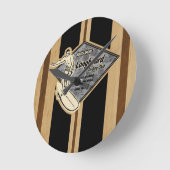 Waimea Surfboard Hawaiian Horloge murale (Angle)